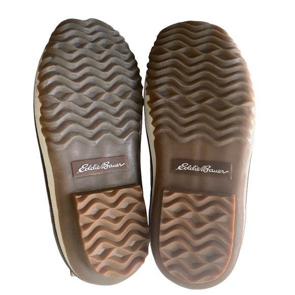 Eddie Bauer Waterproof Leather Boots Hunt Pac Slip On Faux Fur Lining Women’s 7 - Picture 7 of 10